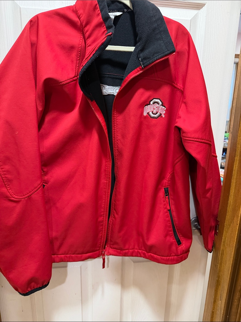 Columbia Red Kids' Puffer Jacket with Black Trim